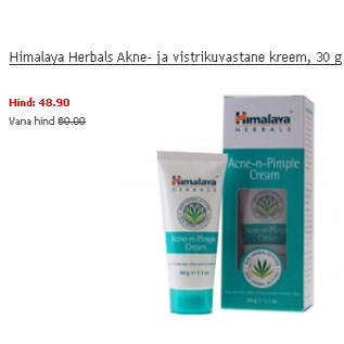 Allahindlus - Himalaya Herbals Akne- ja vistrikuvastane kreem