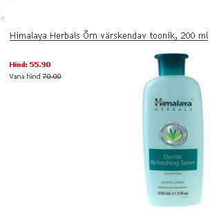 Allahindlus - Himalaya Herbals Õrn värskendav toonik