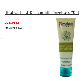 Allahindlus - Himalaya Herbals Kooriv mandli ja kurgimask