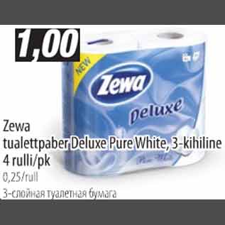 Allahindlus - Zewa tualettpaber Deluxe Pure White