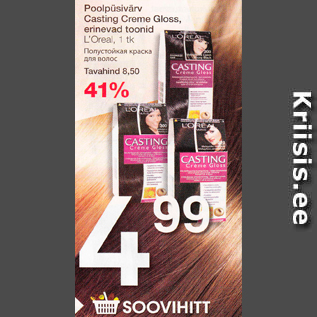 Allahindlus - Poolpüsivärv Casting Creme Gloss, erinevad toonid