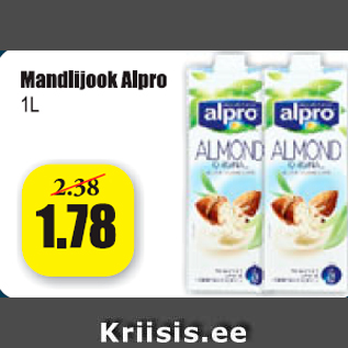 Скидка - Миндальный напиток Alpro 1 л