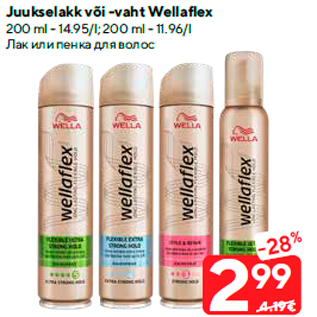 Allahindlus - Juukselakk või -vaht Wellaflex
