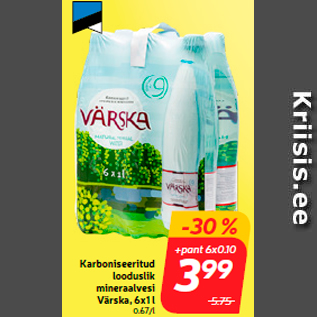 Скидка - Минеральная вода Värska, 6х1 л