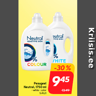 Скидка - Гель для стирки Neutral, 1750 мл