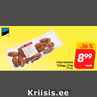 Скидка - Котлеты киевские Tallegg, 1,2 кг