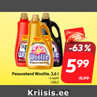 Скидка - Моющее средство Woolite, 3,6 л