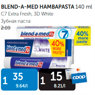 Allahindlus - BLEND-A-MED HAMBAPASTA 140 ml