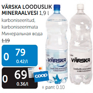 Allahindlus - VÄRSKA LOODUSLIK MINERAALVESI 1,9 L