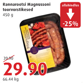 Allahindlus - Rannarootsi Magnussoni toorvorstikesed