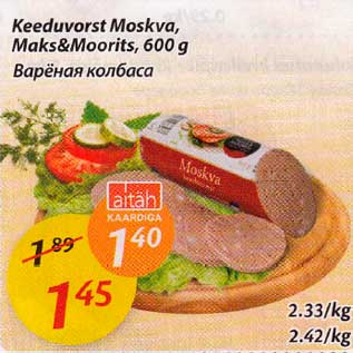 Allahindlus - Keeduvorst Moskva, Maks&Moorits, 600g