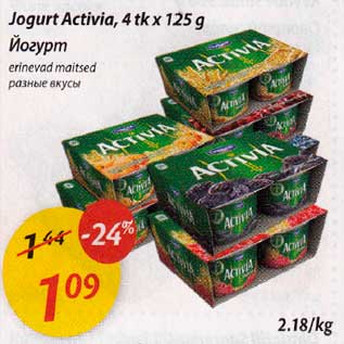 Allahindlus - Jogurt Activia, 4tk x 125g, erinevad maitsed