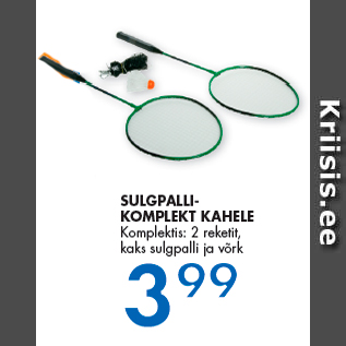 Allahindlus - SULGPALLIKOMPLEKT KAHELE