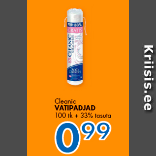Allahindlus - Cleanic VATIPADJAD