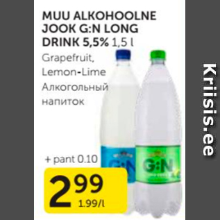 Allahindlus - MUU ALKOHOOLNE JOOK G:N LONG DRINK