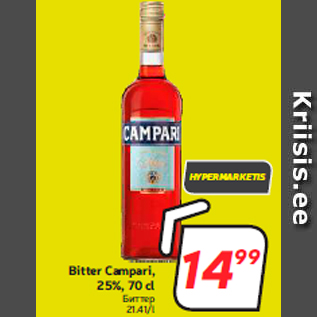 Allahindlus - Bitter Campari, 25%, 70 cl