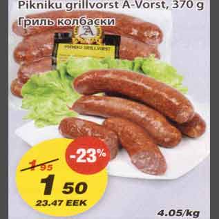 Allahindlus - Pikniku grillvorst A-Vorst