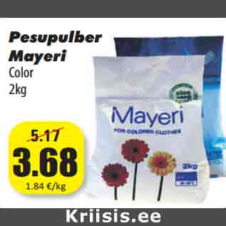 Allahindlus - Pesupulber Mayeri Color 2kg