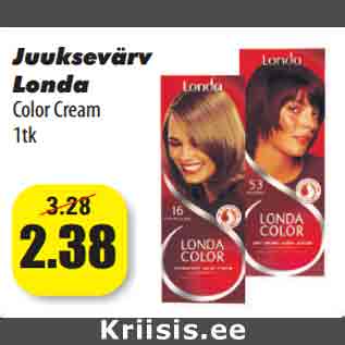 Allahindlus - Juuksevärv Londa Color Cream 1tk