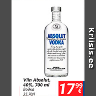 Allahindlus - Viin Absolut