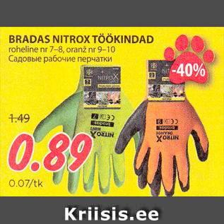 Allahindlus - BRADAS NITROX TÖÖKINDAD