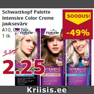Allahindlus - Schwarzkopf Palette Intensive Color Creme juuksevärv