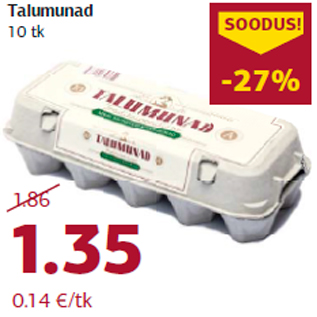 Allahindlus - Talumunad 10 tk