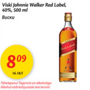 Allahindlus - Viski Johnnie Walker Red Label