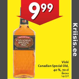 Allahindlus - Viski Canadian Special Old,