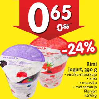 Allahindlus - Rimi jogurt,