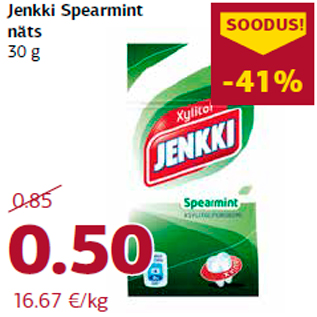 Скидка - Jenkki Spearmint näts 30 g