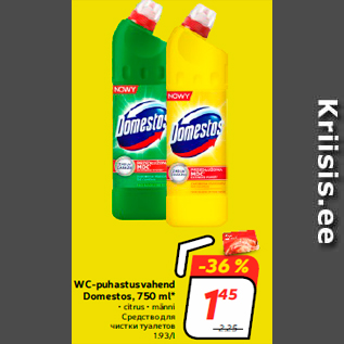 Allahindlus - WC-puhastusvahend Domestos, 750 ml*