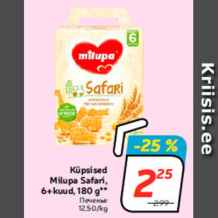 Allahindlus - Küpsised Milupa Safari, 6+kuud, 180 g**