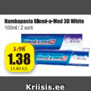 Allahindlus - Hambapasta Blend-a-Med D White