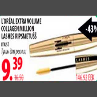 Allahindlus - L`Oreal Extra Volume Collagen Million Lashes riipsmetušš