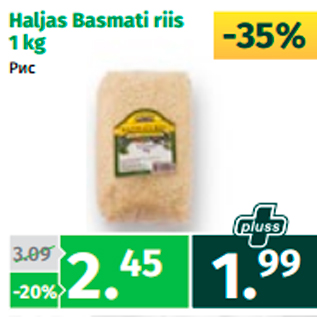 Allahindlus - Haljas Basmati riis 1 kg