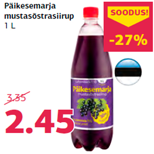 Allahindlus - Päikesemarja mustasõstrasiirup 1 L