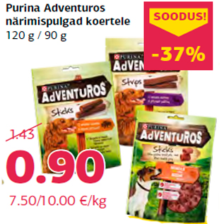 Allahindlus - Purina Adventuros närimispulgad koertele