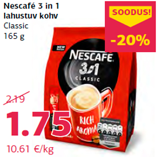 Allahindlus - Nescafé 3 in 1 lahustuv kohv