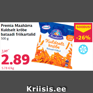 Allahindlus - Premia Maahärra Kuldselt krõbe bataadi friikartulid 500 g