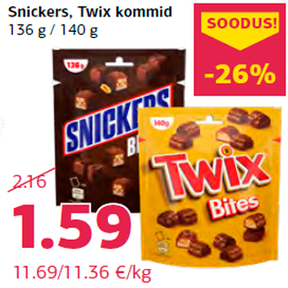 Allahindlus - Snickers, Twix kommid