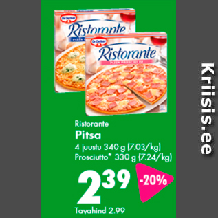 Скидка - Пицца Ristorante