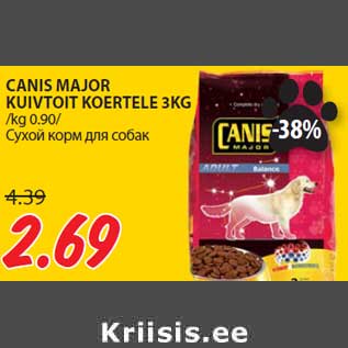 Allahindlus - CANIS MAJOR KUIVTOIT KOERTELE 3KG