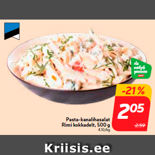 Allahindlus - Pasta-kanalihasalat Rimi kokkadelt, 500 g