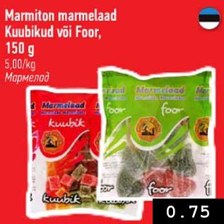 Allahindlus - Marmiton marmelaad Kuubikud või Foor, 150 g