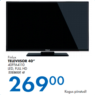 Allahindlus - Finlux TELEVIISOR 40” 40FFA4110 LED, FULL HD