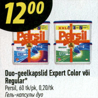 Allahindlus - Duo-geelkapslid Expert Color või Regular Persil