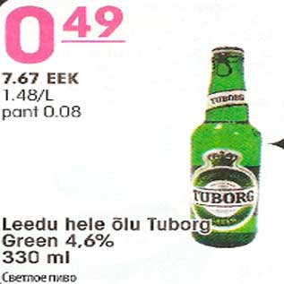 Allahindlus - Leedu hele õlu Tuborg Green