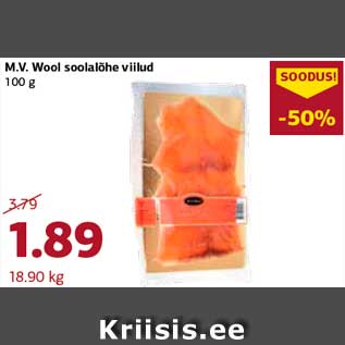 Allahindlus - M.V. Wool soolalõhe viilud 100 g