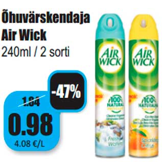 Allahindlus - Õhuvärskendaja Air Wick